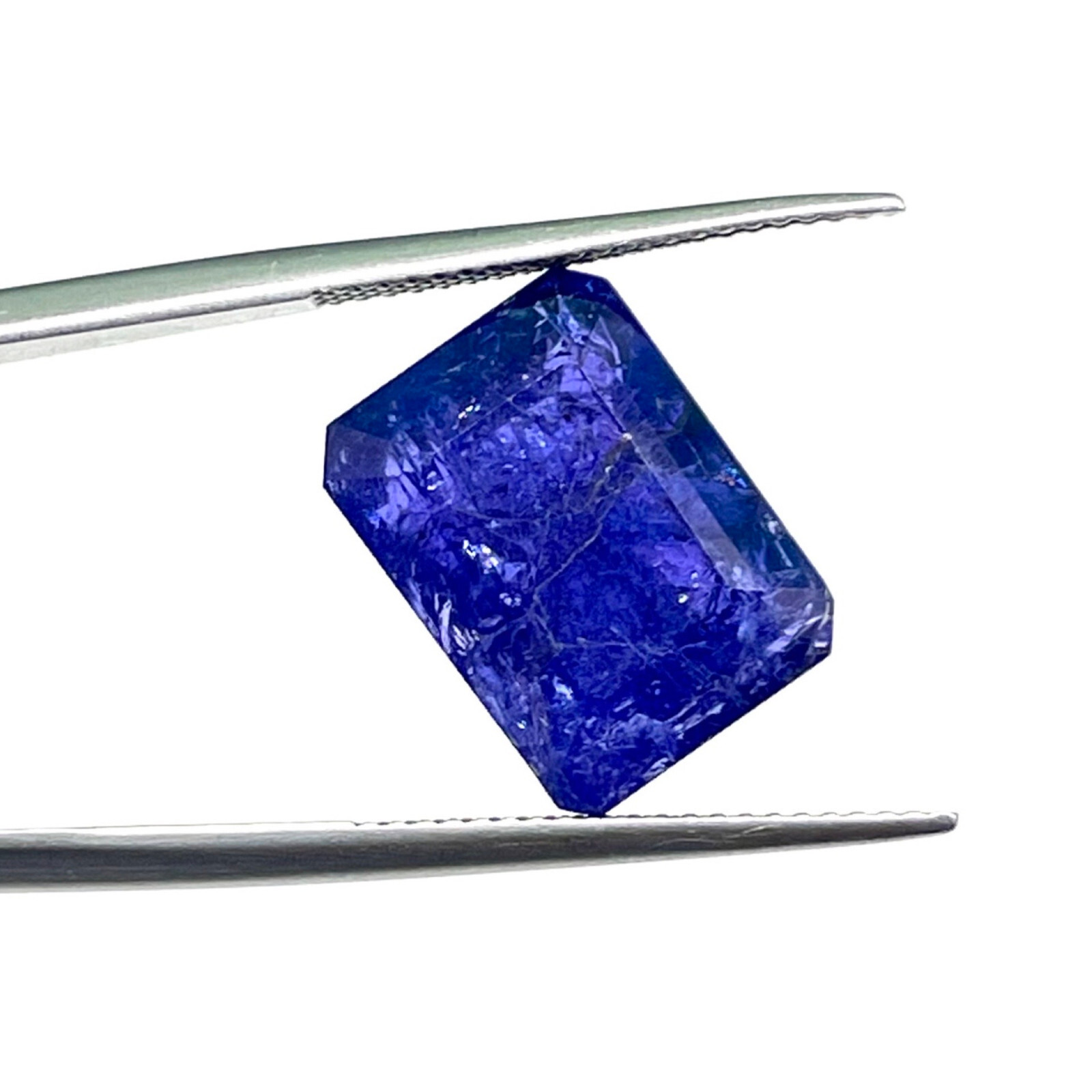 Certified 13.90 Cts Natural Tanzanite Emerald Cut Vibrant Blue A+ Loose Gemstone