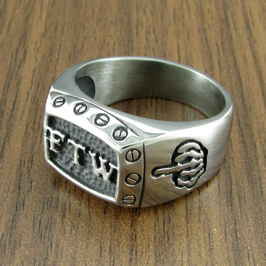 Punk Size 7-15 FTW Mechanical Screw Women’s Biker Exquisite 316L Stainless