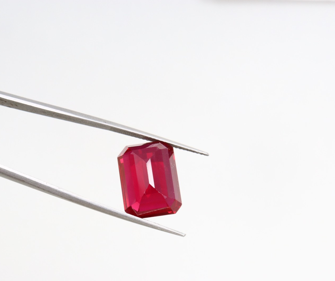 Premium Blood Pink Sapphire 12Ct Emerald Cut Loose Gemstone | Collector Jewel