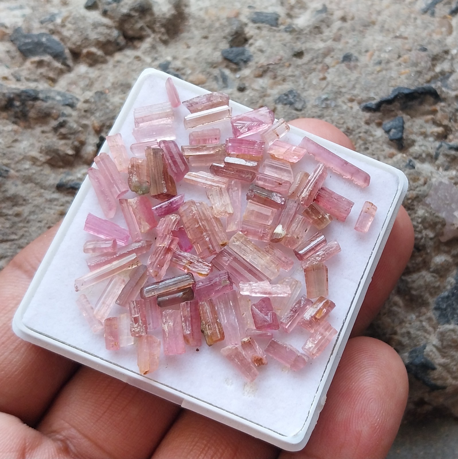31 Ct 4.5 to 14 MM Natural Pink Color Tourmaline RAW Rough Pencil 82 Piece Lot