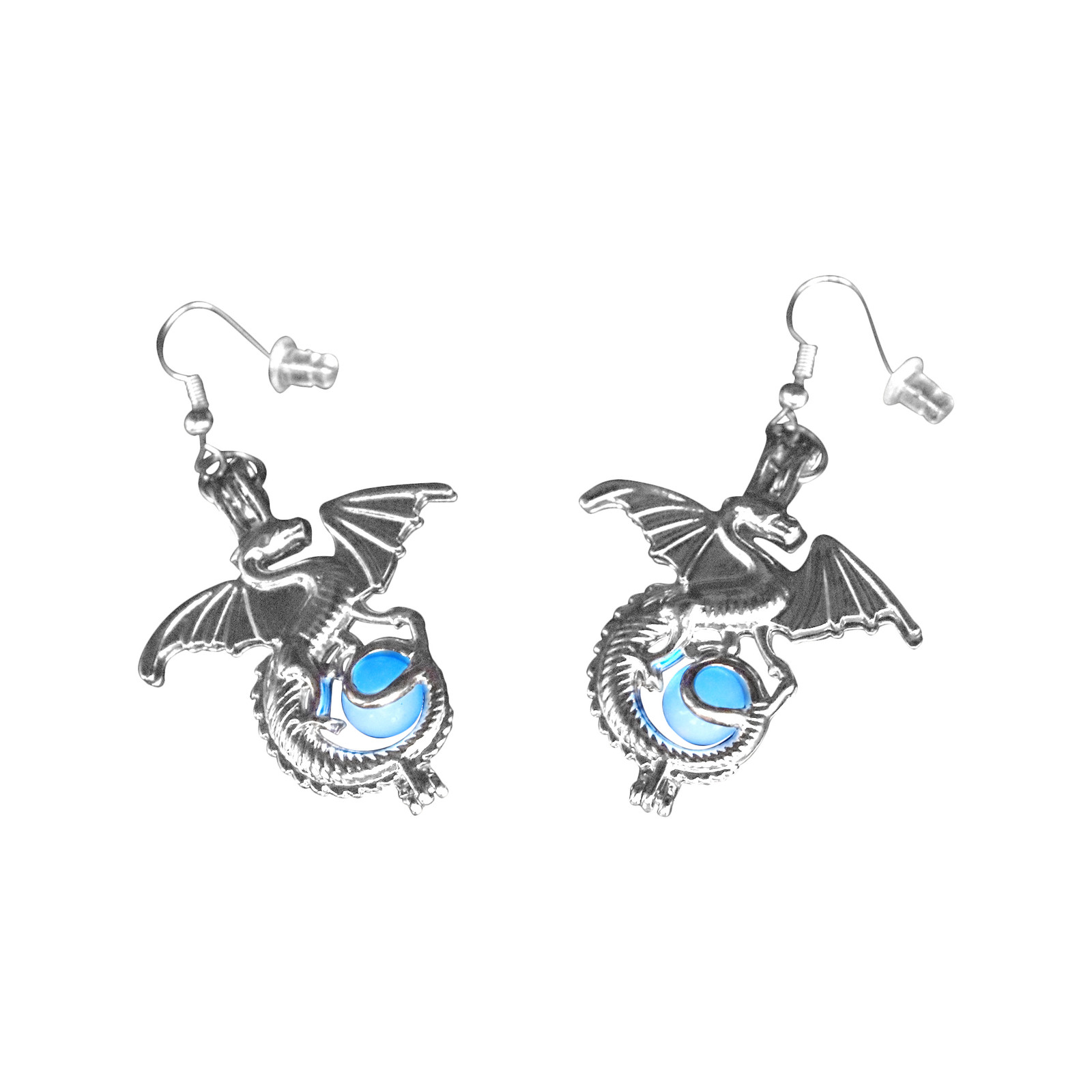 AlterImage Fiery Winged Dragon Earrings Set Glow In The Dark 3 Luminous Jewelry