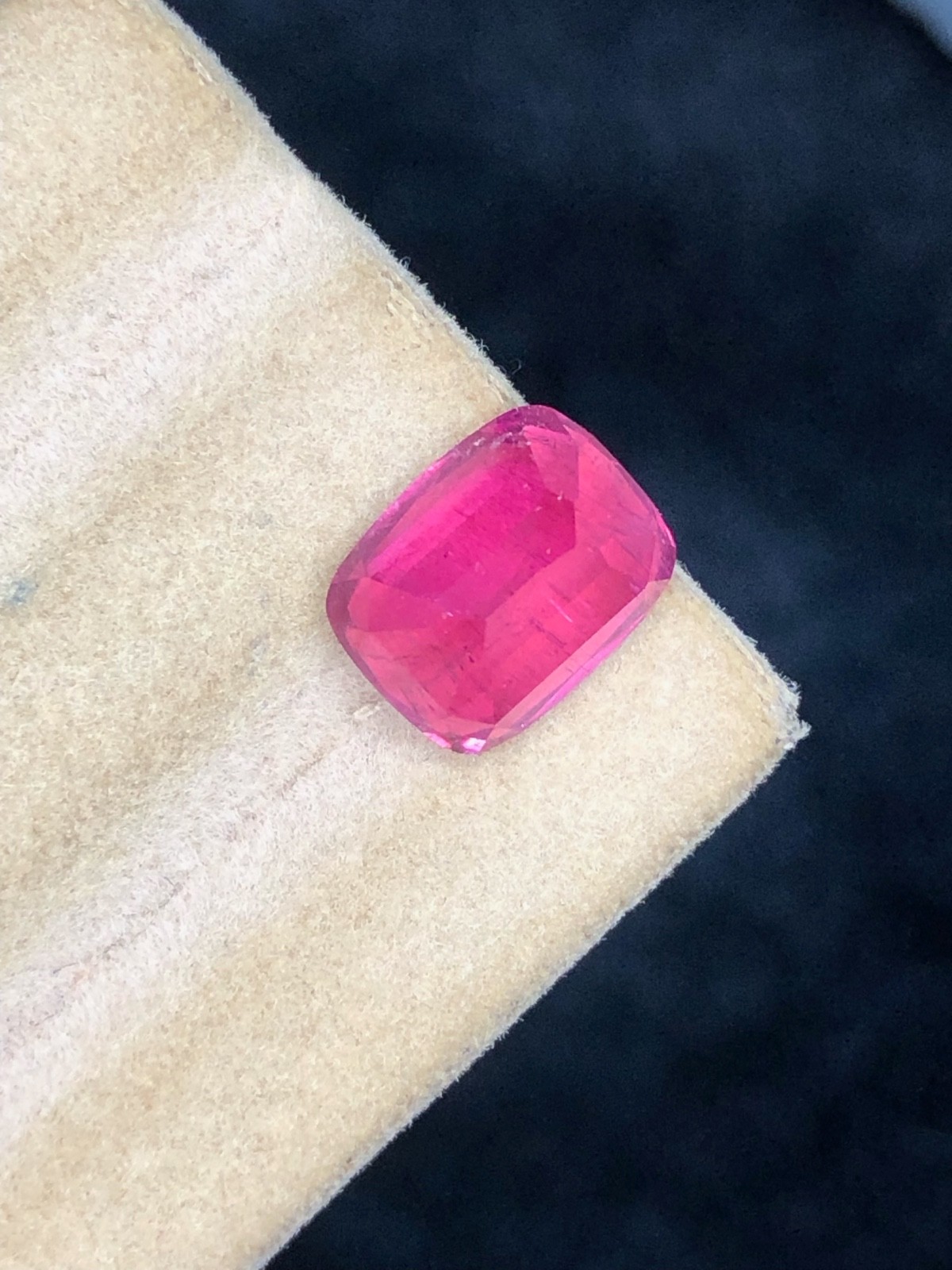 3.75 Cts Natural Hot Pink Color Rubellite In cushion shaped From Afghanistan