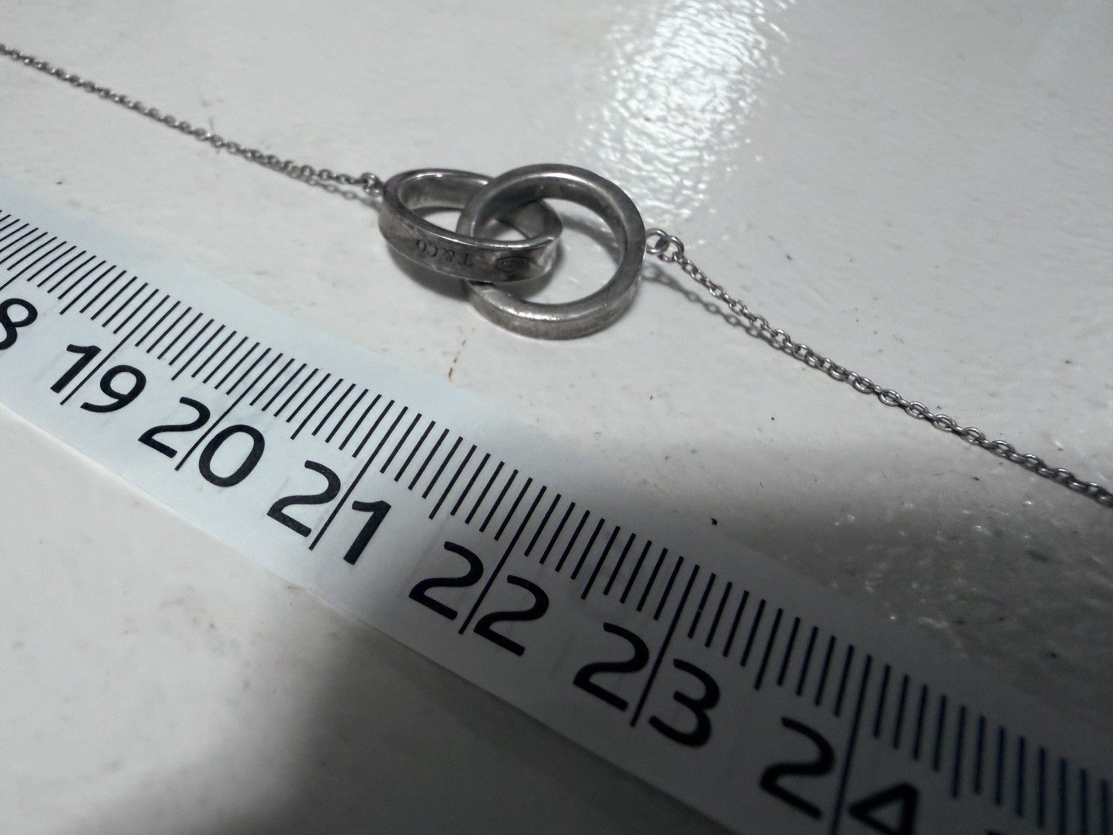 Tiffany & Co. Tiffany 1837 925 Sterling Silver Interlocking Circles Necklace 16″