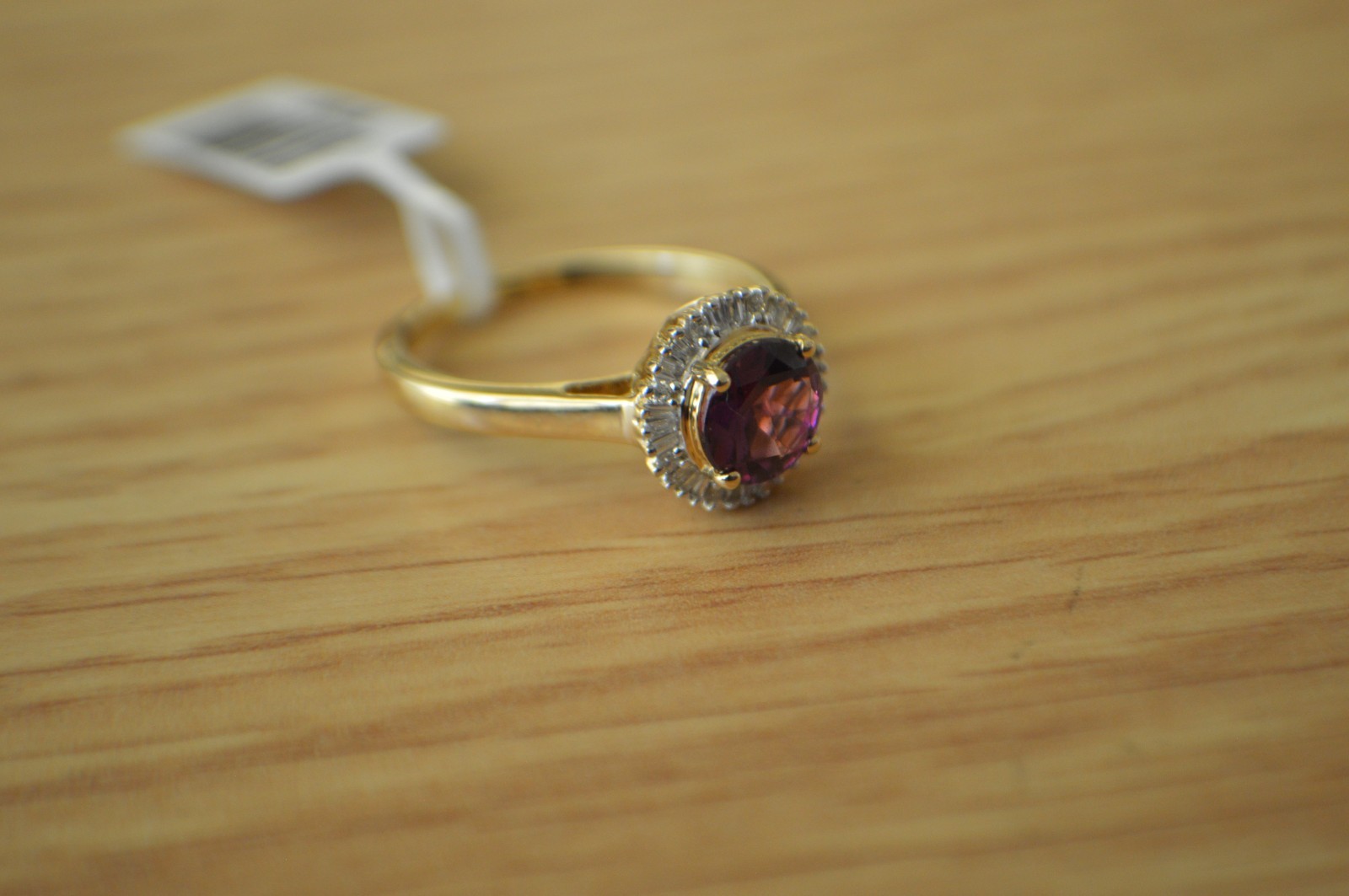 1.63ct Premium Ember Garnet / Diamond Ring 10K Yellow Gold Size 8 AGI Certified