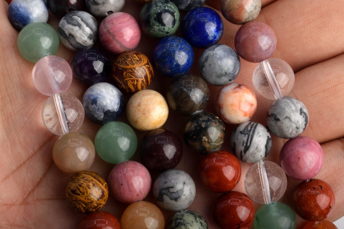 Natural Mix Assorted Stone Beads Round Gemstone Loose Beads 4/6/8/10/12MM