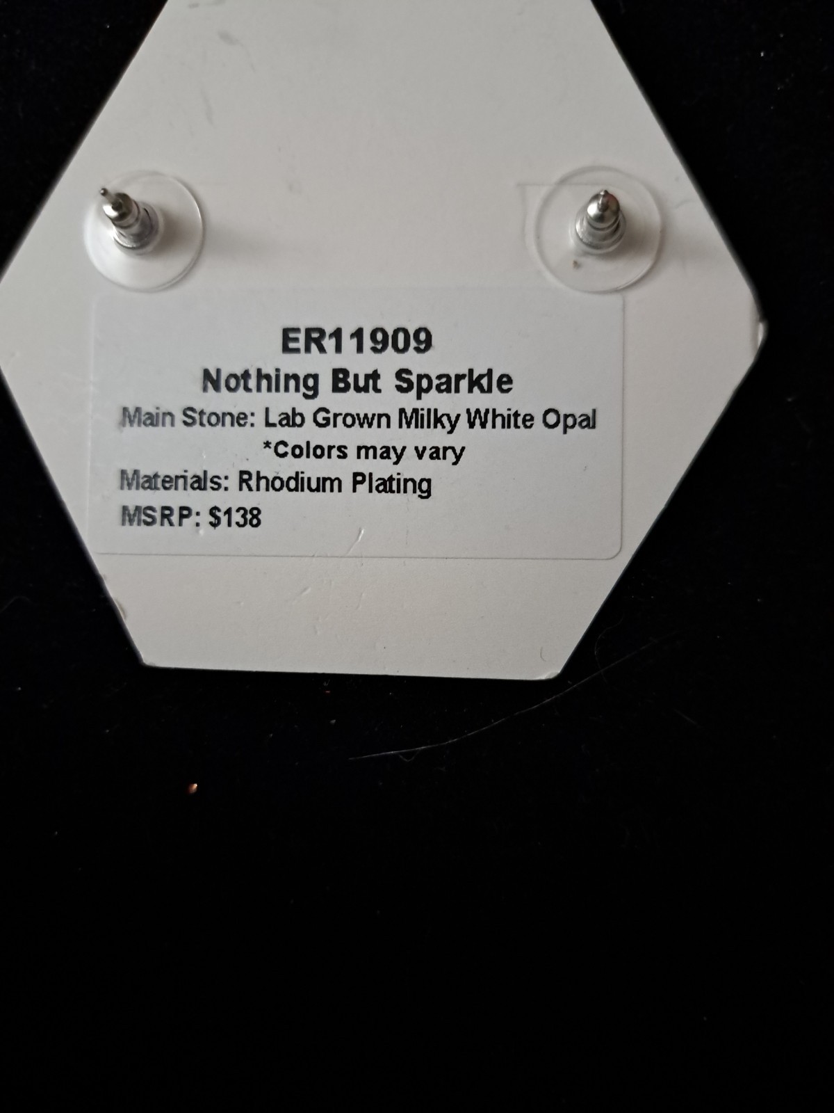 Bomb Party October 2025 Earrings “Nothing But Sparkle” LC Milky White Opals