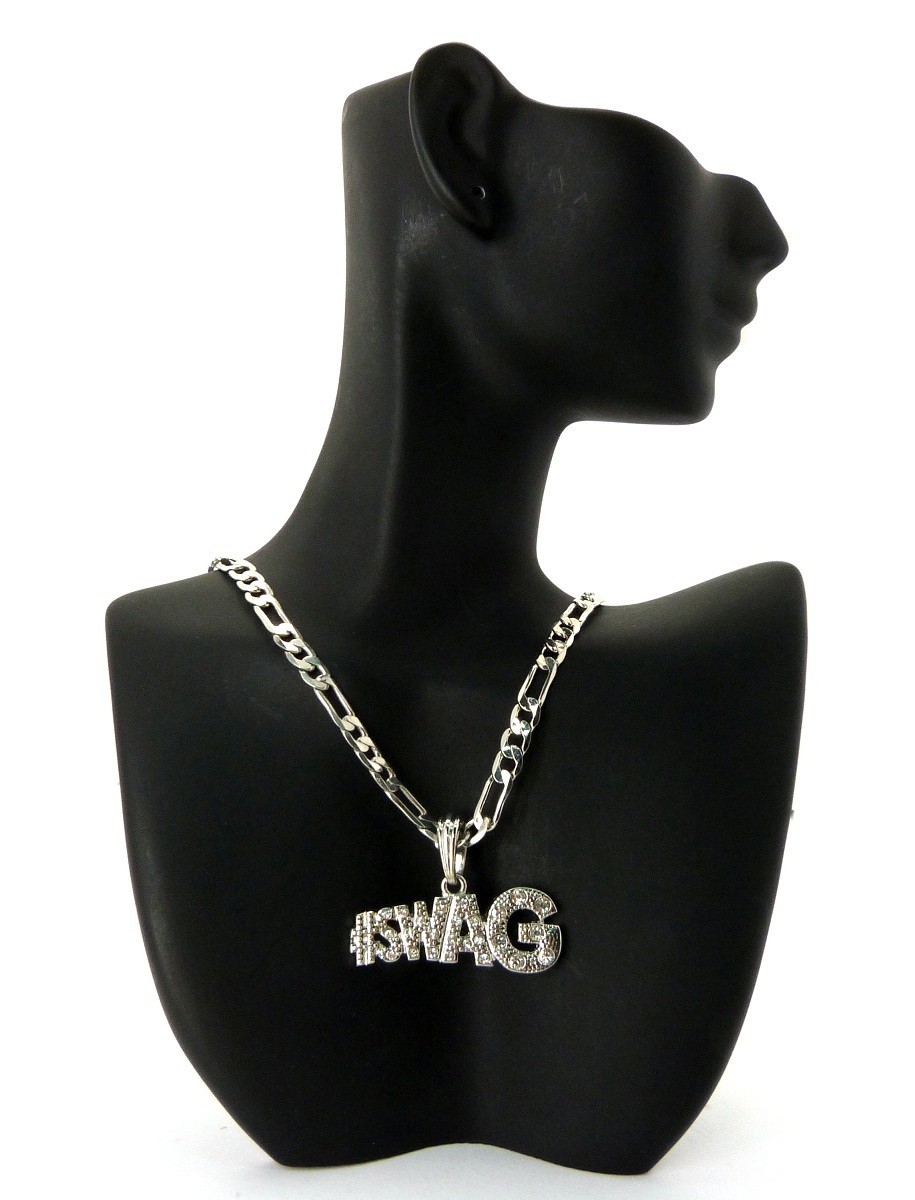 NEW #SWAG HIP HOP MICRO PENDANT & 5mm/24″ FIGARO CHAIN HIP HOP NECKLACE MSP281