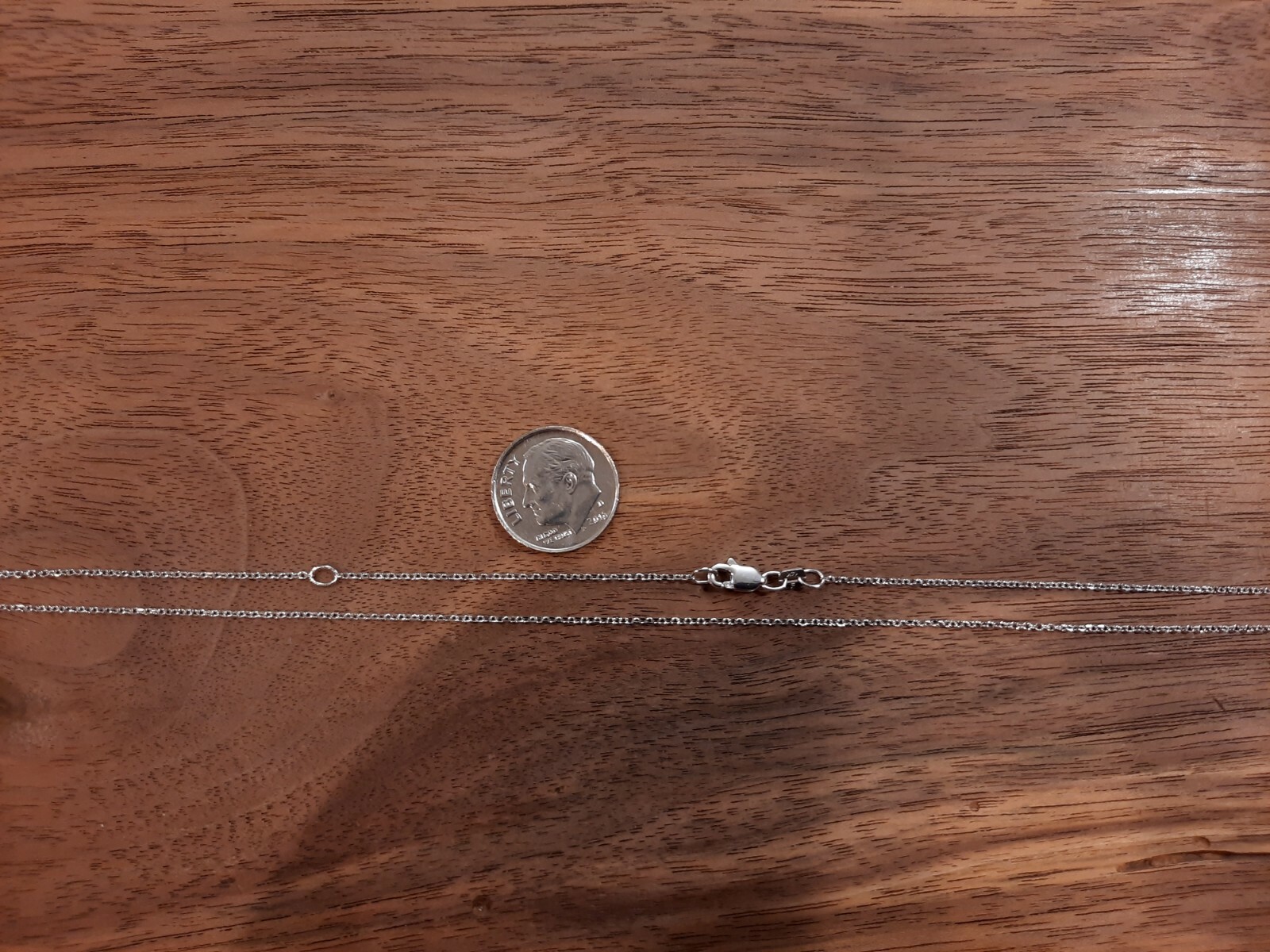 16.25″ / 18.25″ Adjustable 14K White Gold 1.0mm Rolo Chain Necklace – 1.47 grams