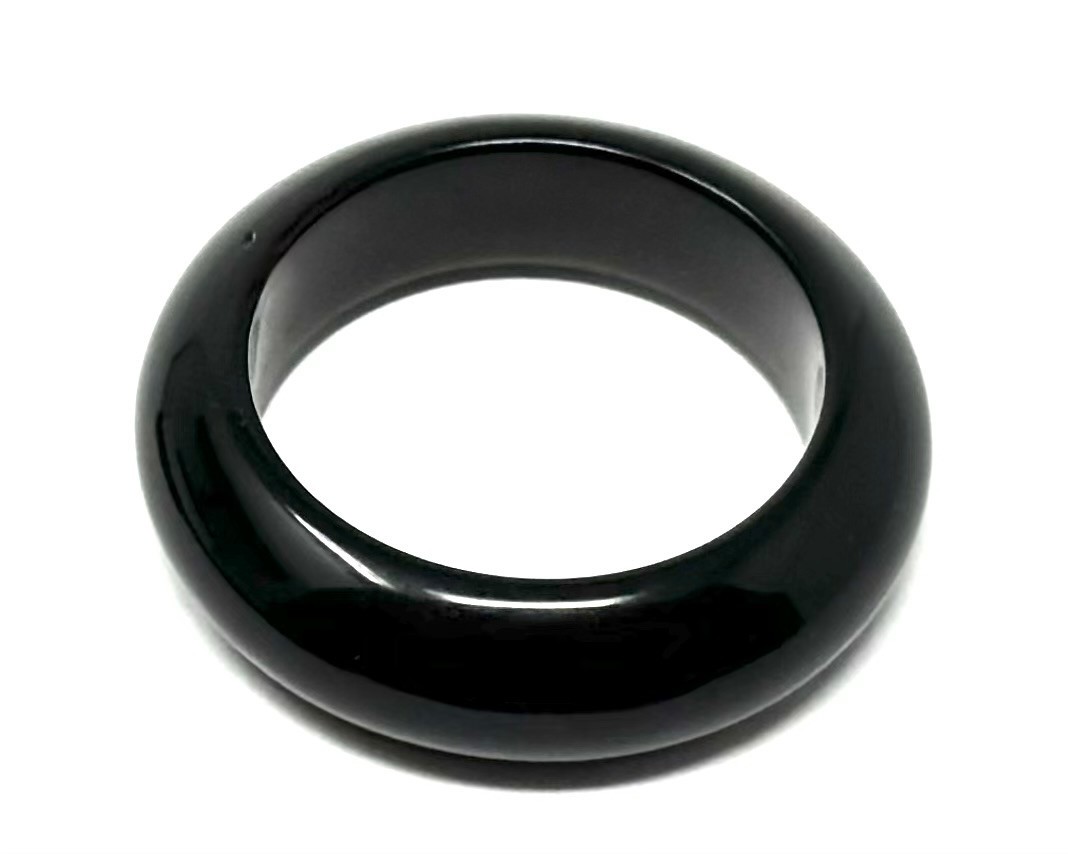 Black Obsidian Ring, Obsidian Gemstone Crystal Jewelry – Choose Size