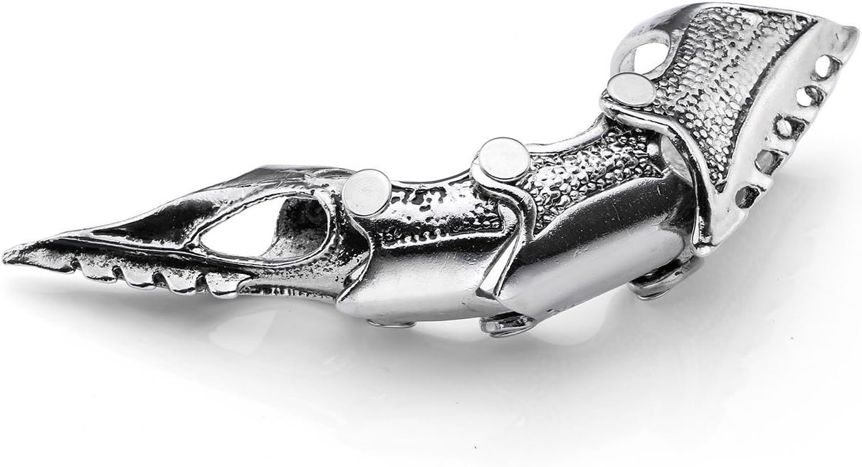 Men’s Knuckle Joint Full Finger Double Ring Punk Rock Gothic Hinged Activity …