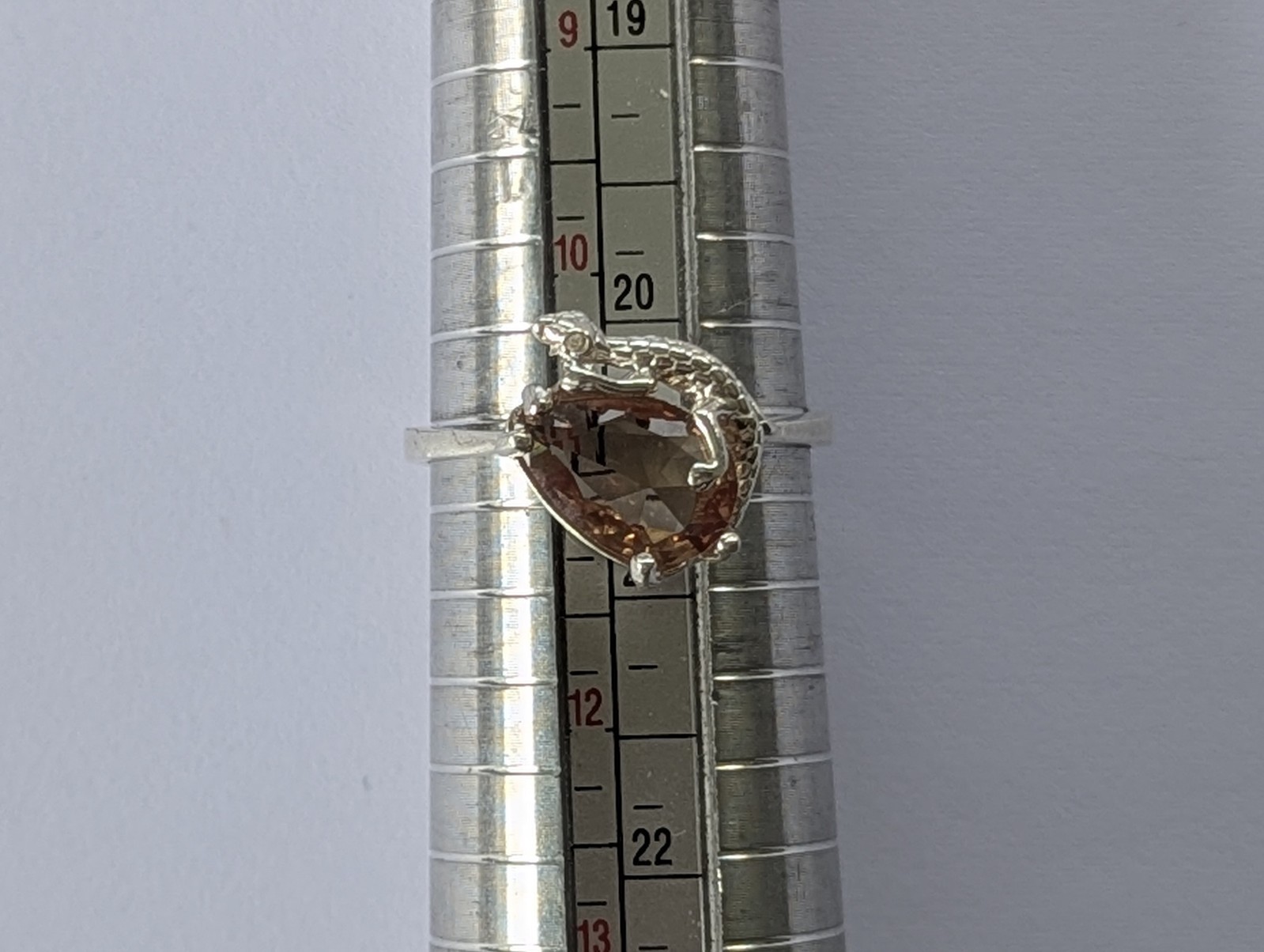 Vintage ring sterling silver 925 Size 11 Wt 3.17g Lizard Gecko Smoky quartz Gem