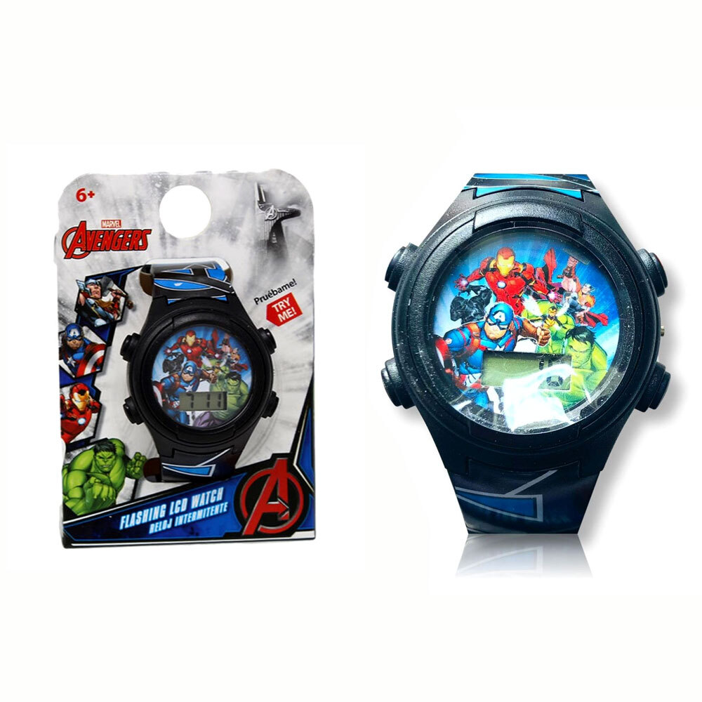 Marvel Avengers Flashing LCD Lights Digital Watch Kids Boys Gift Wristwatch 6+