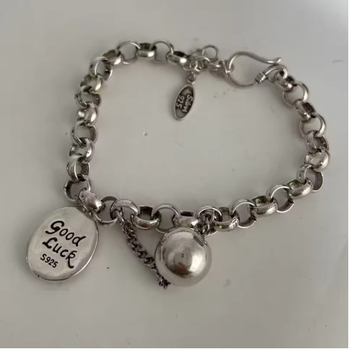 Solid 925 Sterling Silver Bracelet for Women | Vintage Handmade Simple Bangle