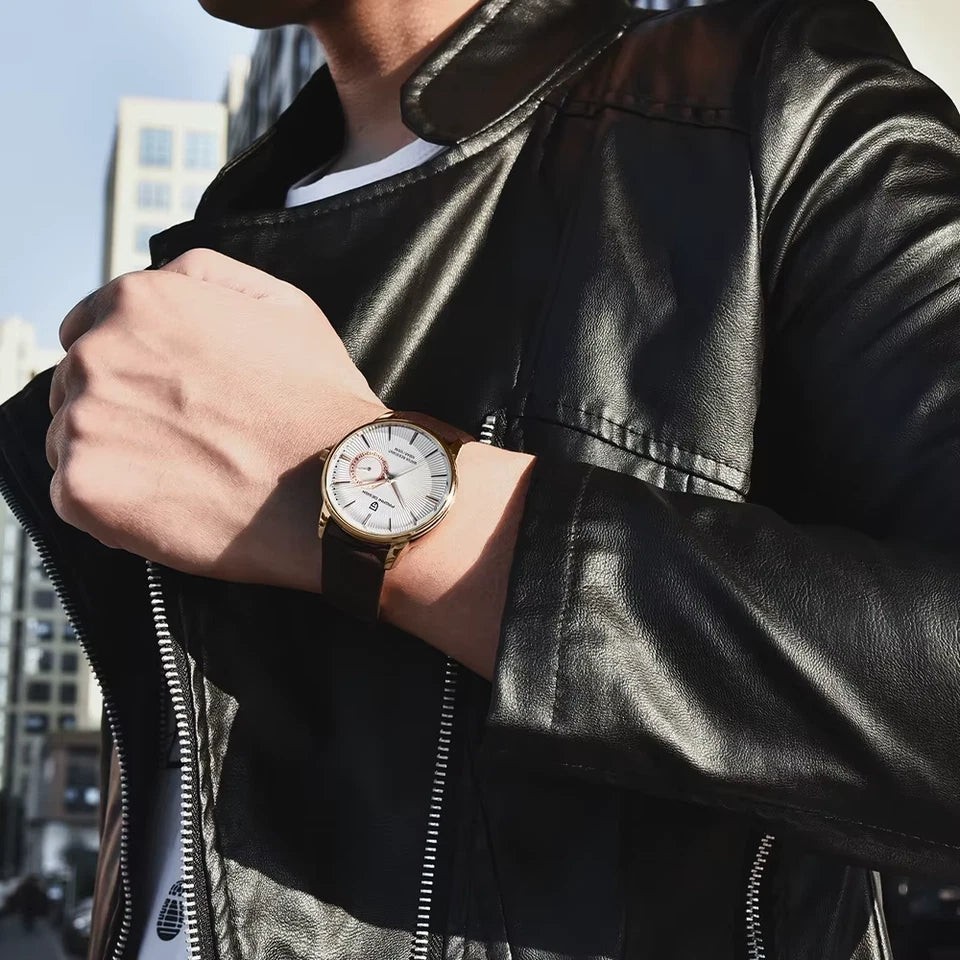 Pagani Design PD-1654 Rose-Gold Black Leather Automatic Men’s Watch