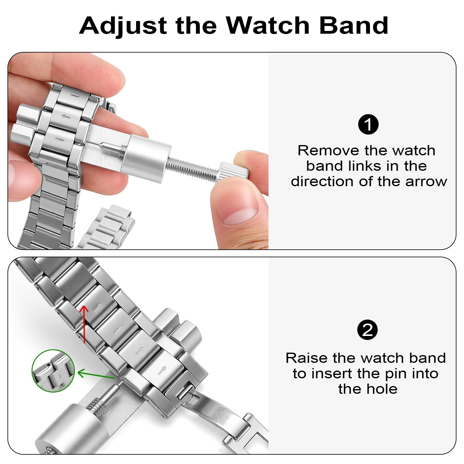 Watch Link Removal Kit Metal Strap Band Adjusting Repair Tool Blue Set
