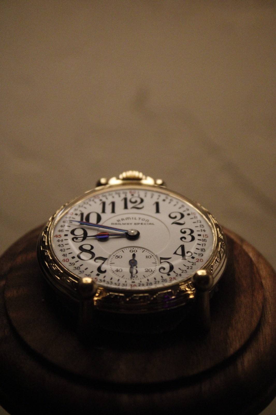 1955 Hamilton 992B 21J Gold Filled 16s Railroad Pocket Watch, Chain and Display