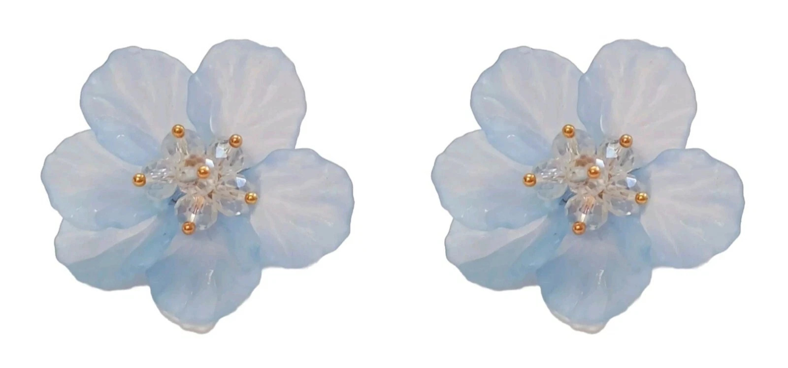 Womens Flower-Shaped Stud Earrings, One Pair – Please Choose Color
