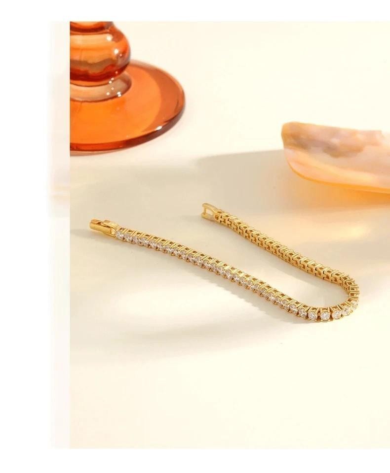 In 14k Yellow Gold Round Natural Diamond Women’s Proposal Gift Tennis Bracelet