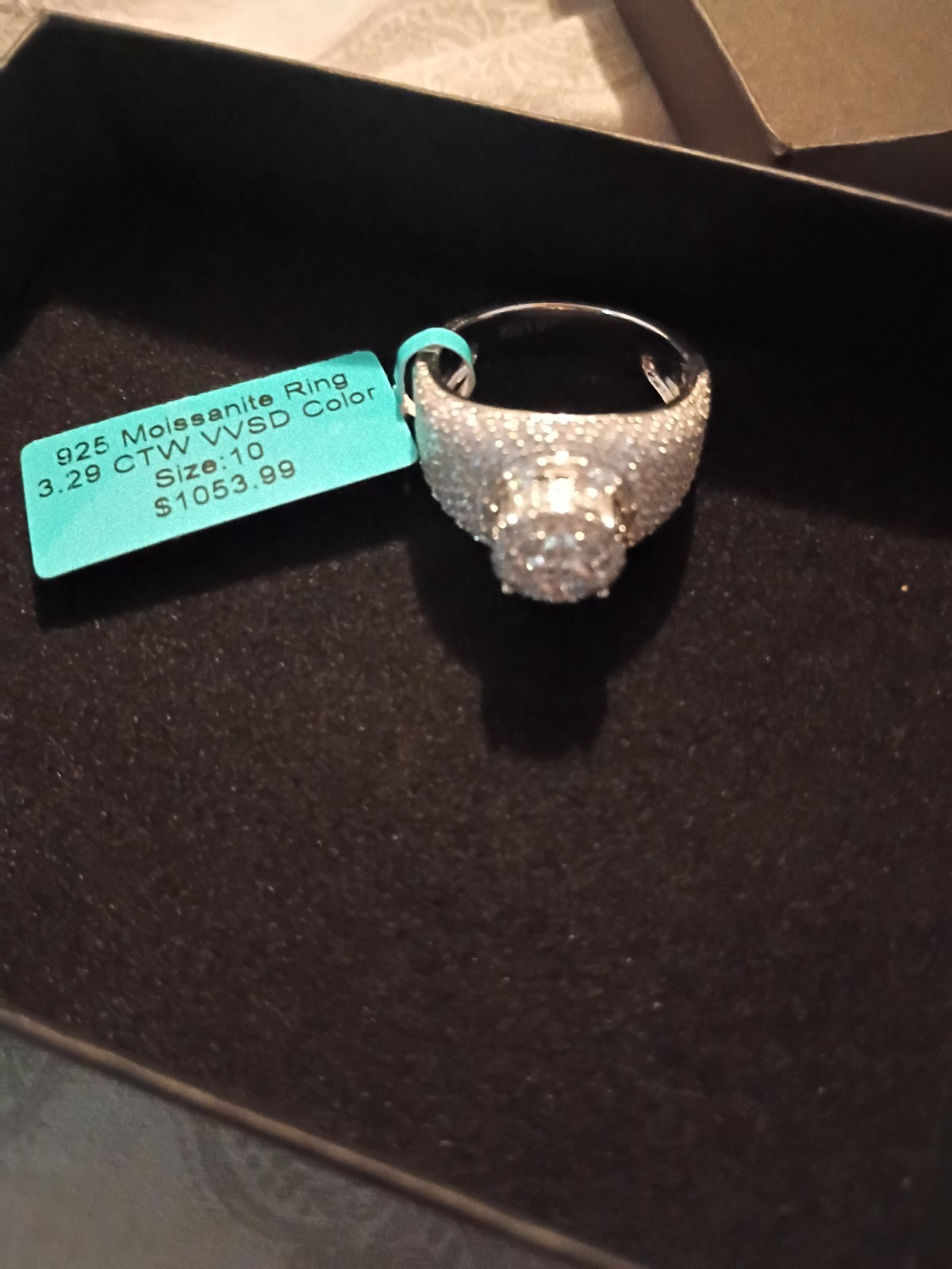 925 Iced Out Ring Size 10 3.29 Ctw Vvsd Moissanite