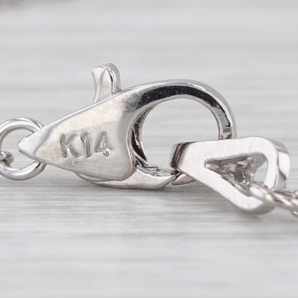 0.45ctw Diamonds by the Yard Flower Pendant Station Necklace 14k White Gold 18″