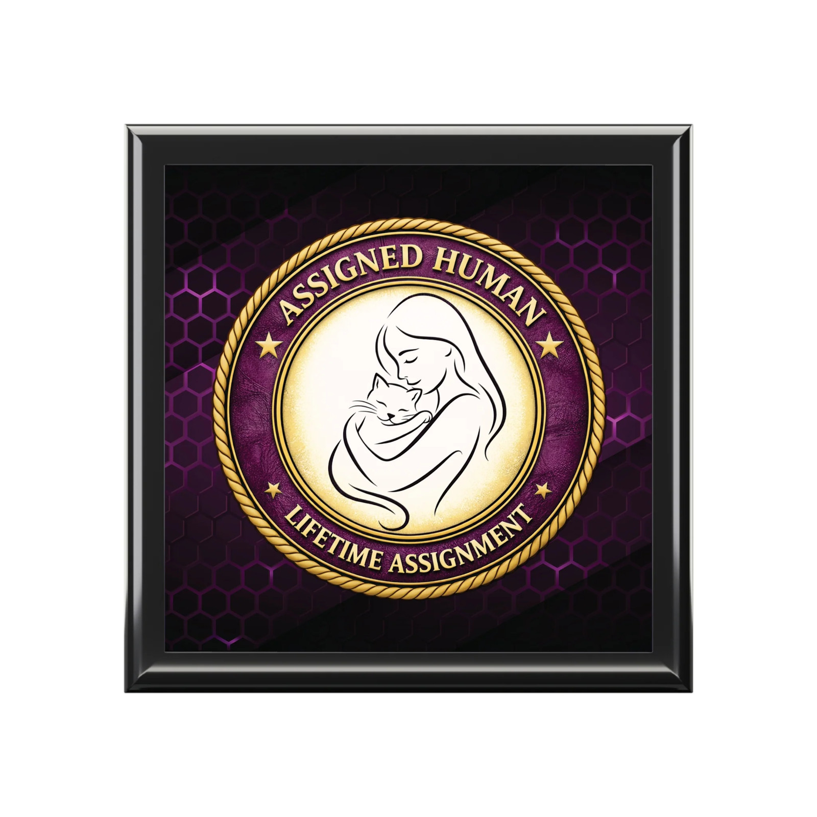 Assigned Human – Lifetime Assignment Jewelry Box | Cat Lover Keepsake