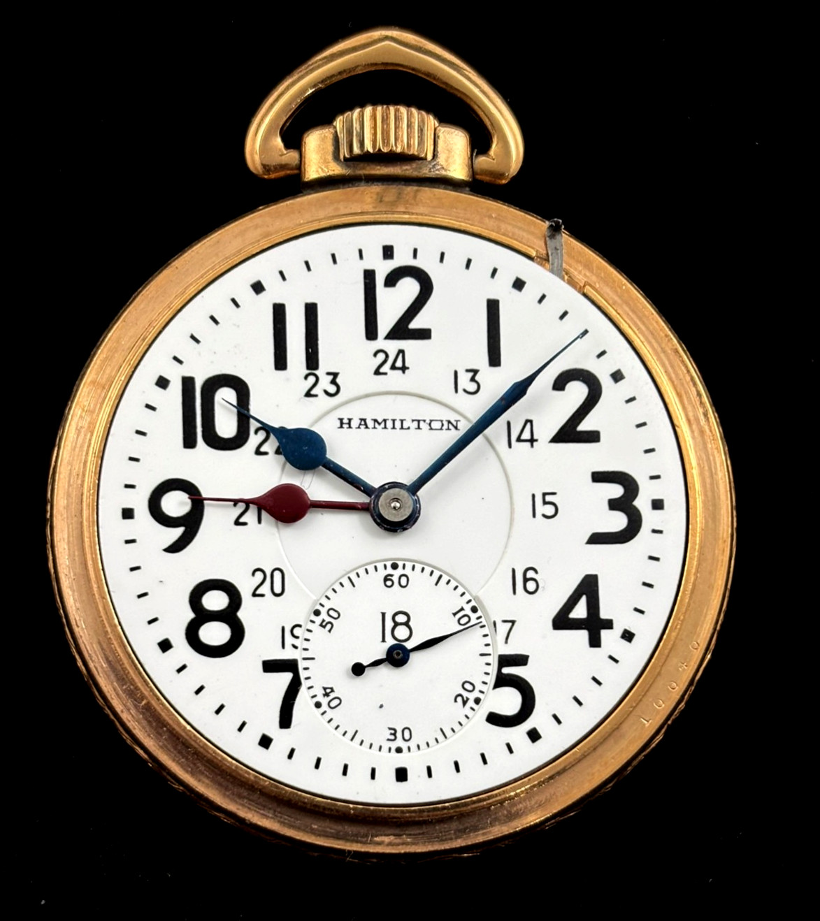 Hamilton 16s 21J 992 Railroad Pocket watch 103 YO M#7 Rose Gold Case Near Mint