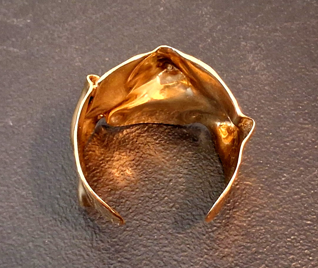 “STUNNING” Cornelia Webb 24-Karat Gold-Plated Asymmetric RIPPLED CUFF Bracelet