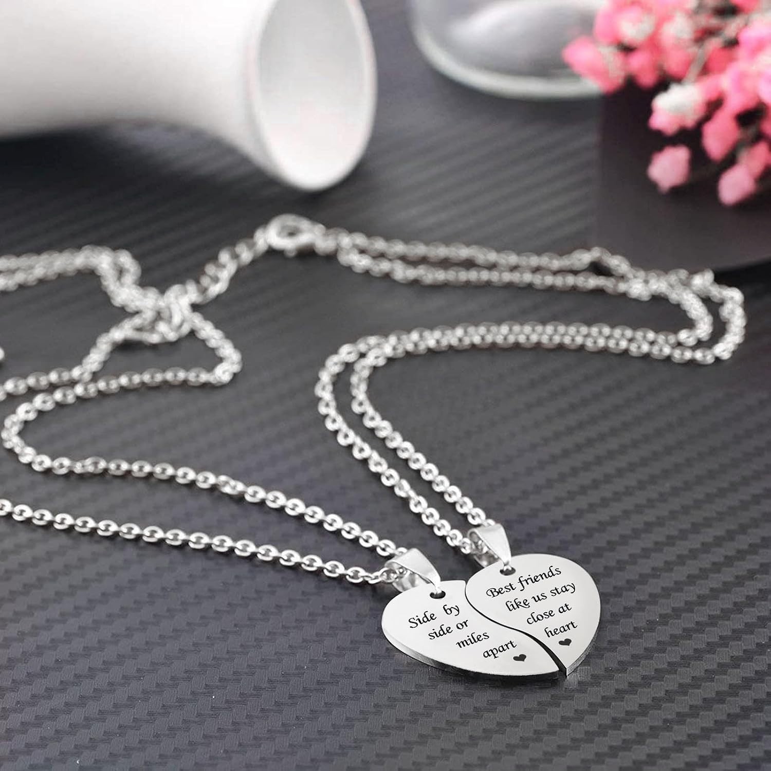 Matching Heart BFF Necklace Set – Friendship & Valentine’s Gift