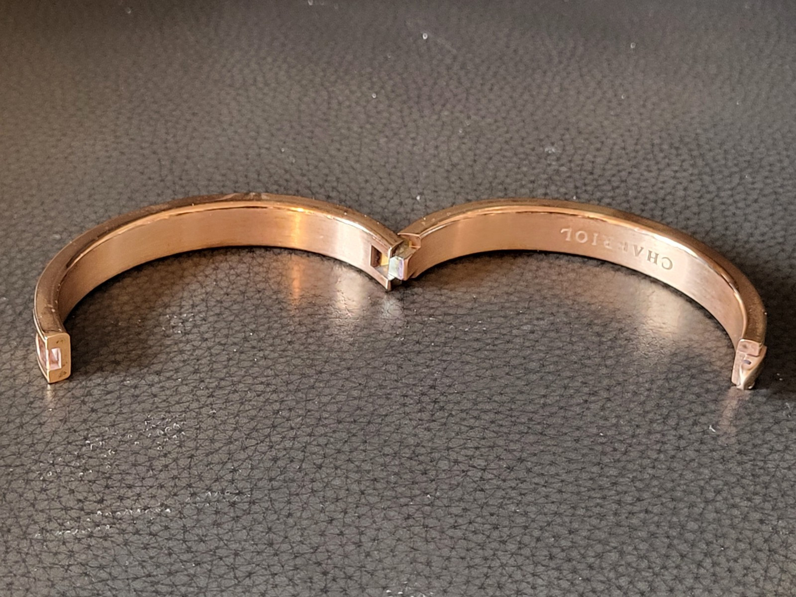 Charriol Forever Colors Plum Hinged Bangle Bracelet. With Box. Size L