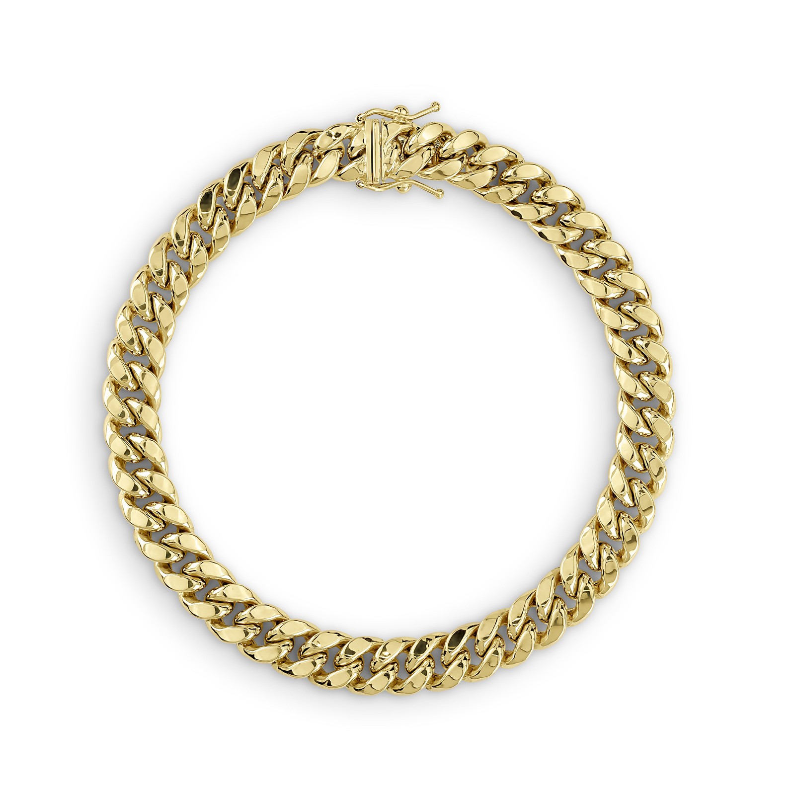 14k Gold Classic Miami Cuban Link Bracelet/Anklet (Semi-Solid & Solid)