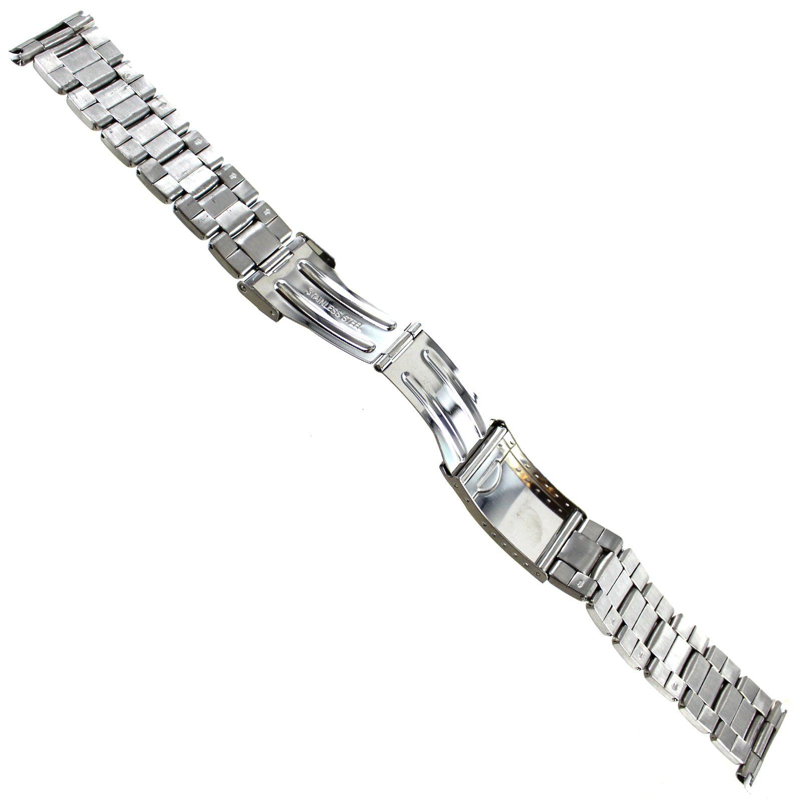 20mm Morellato Stainless Steel Semi-Solid Link Fold Over Clasp Safety Watch Band