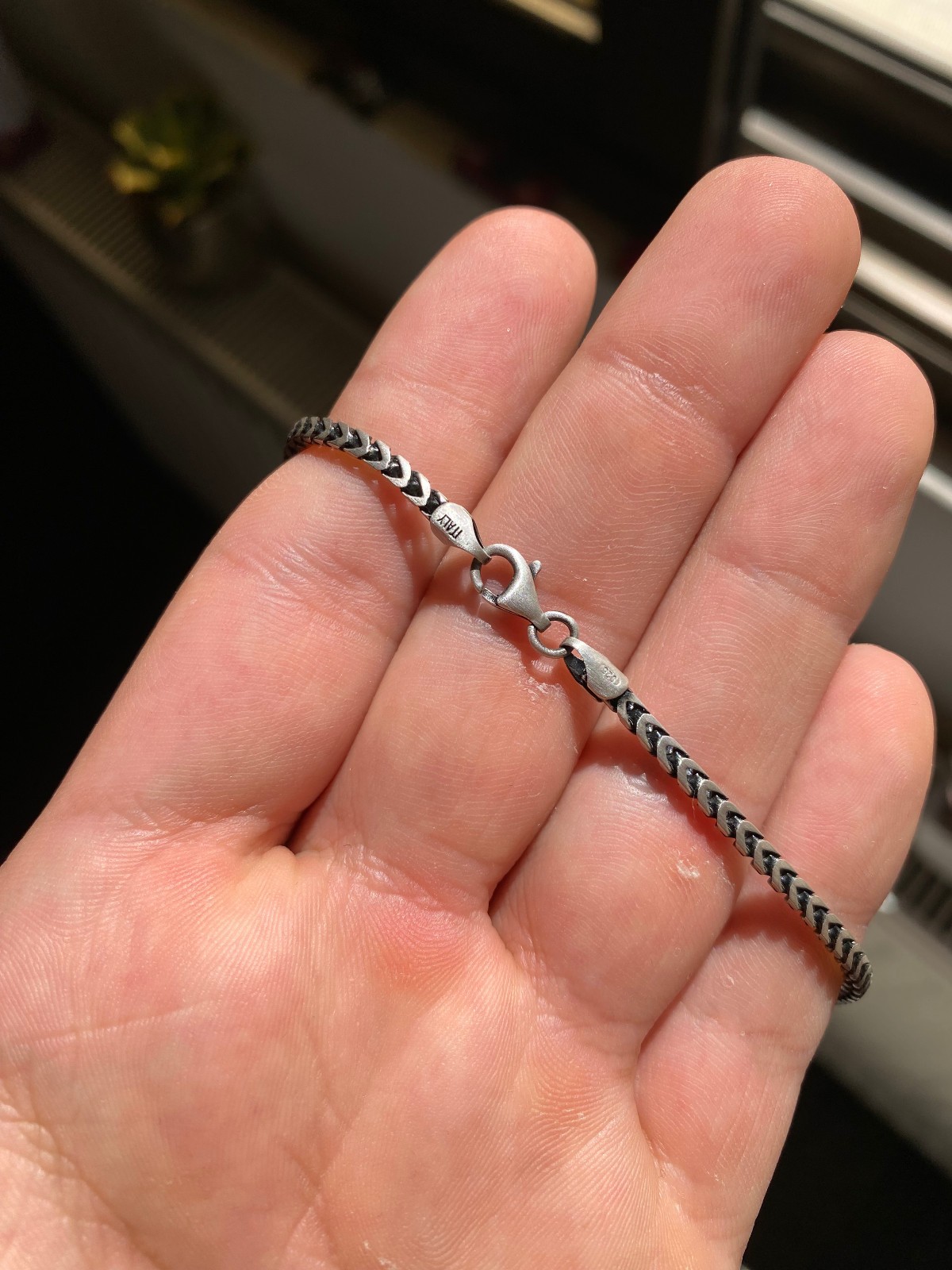 Solid 925 Silver Amberta Franco Chain Necklace Made in Italy 19g – 25.5″