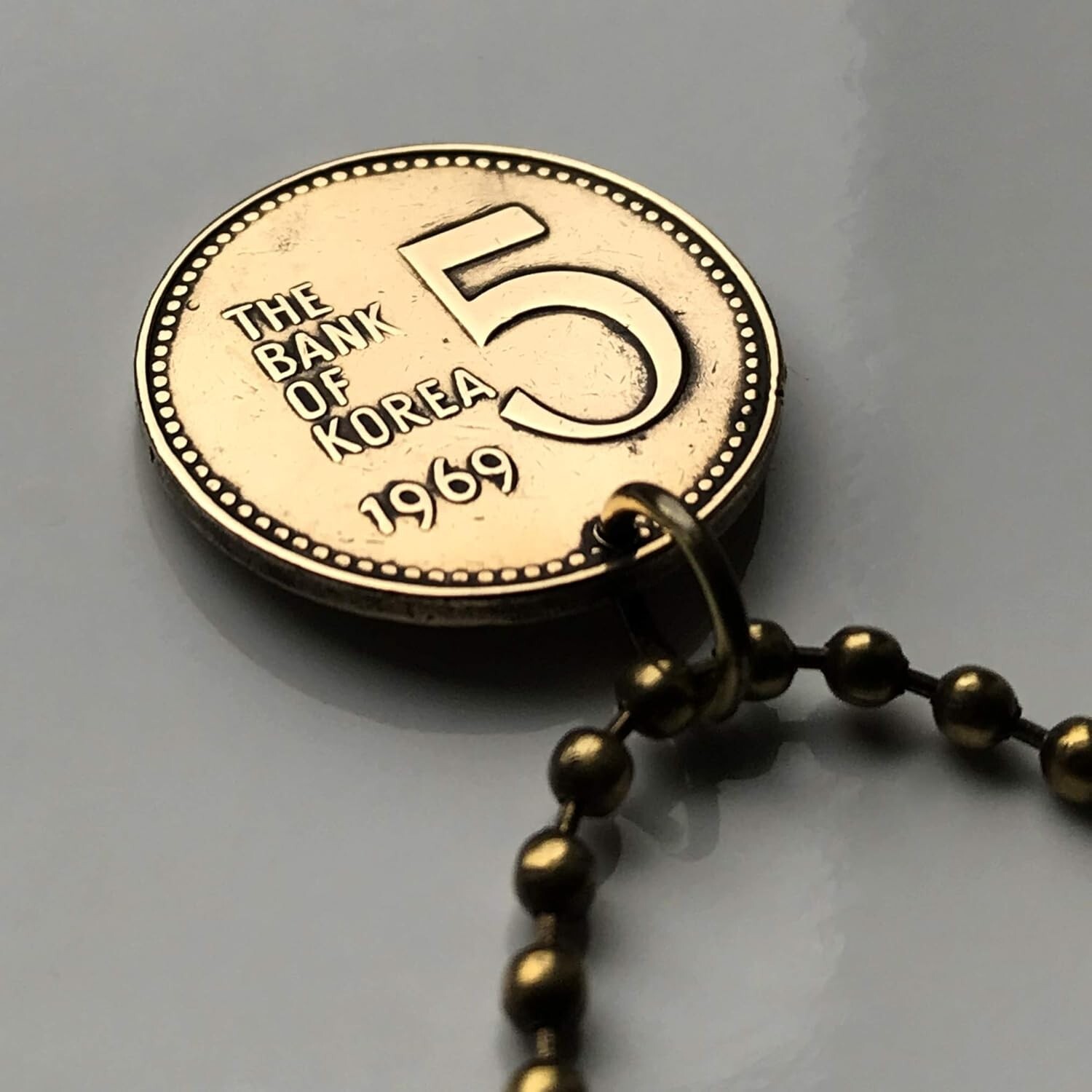 1969 South Korea 5 Won coin pendant Geobukseon Turtle battleship Joseon n001063