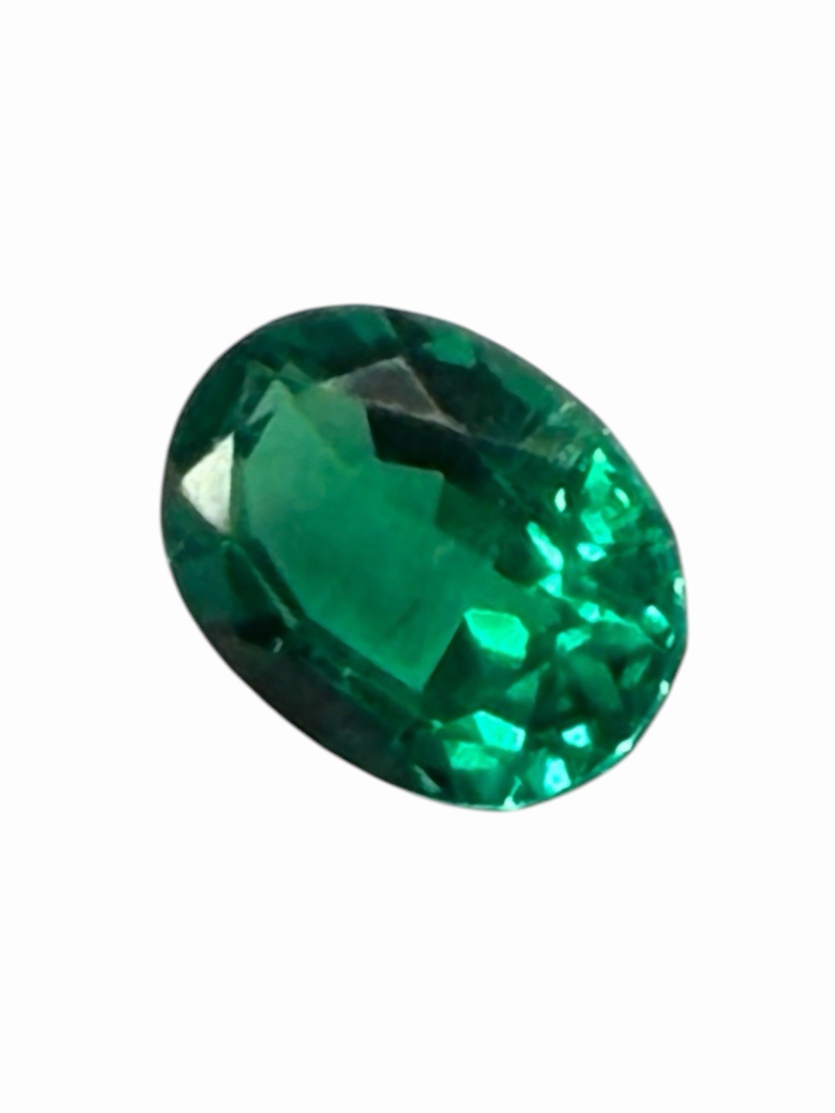 1.01 Carat Lab Grown Emerald Oval Cut, Faceted Great Quality Presidium Tested