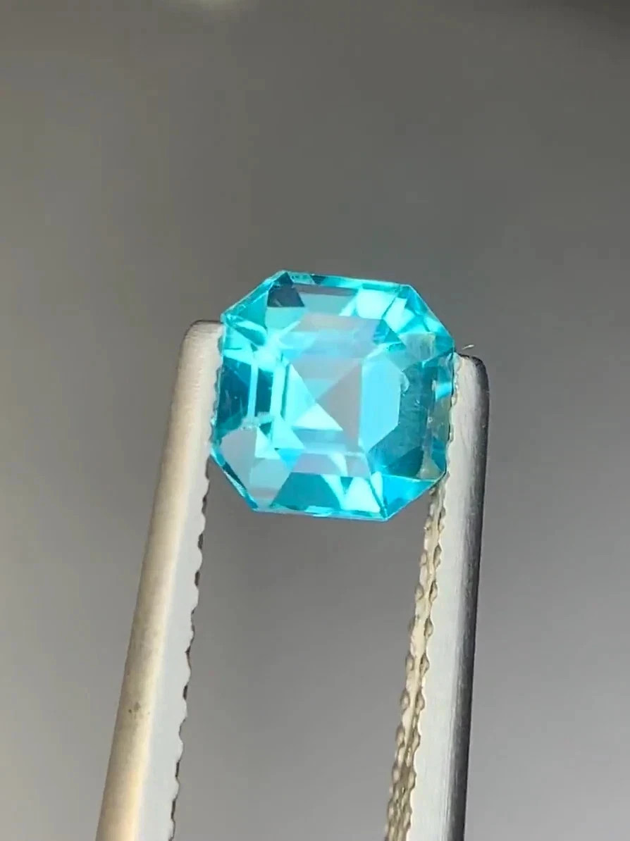 Natural Certified Blue Paraiba Tourmaline 6.70 Ct Asscher Cut Loose MR Gemstone