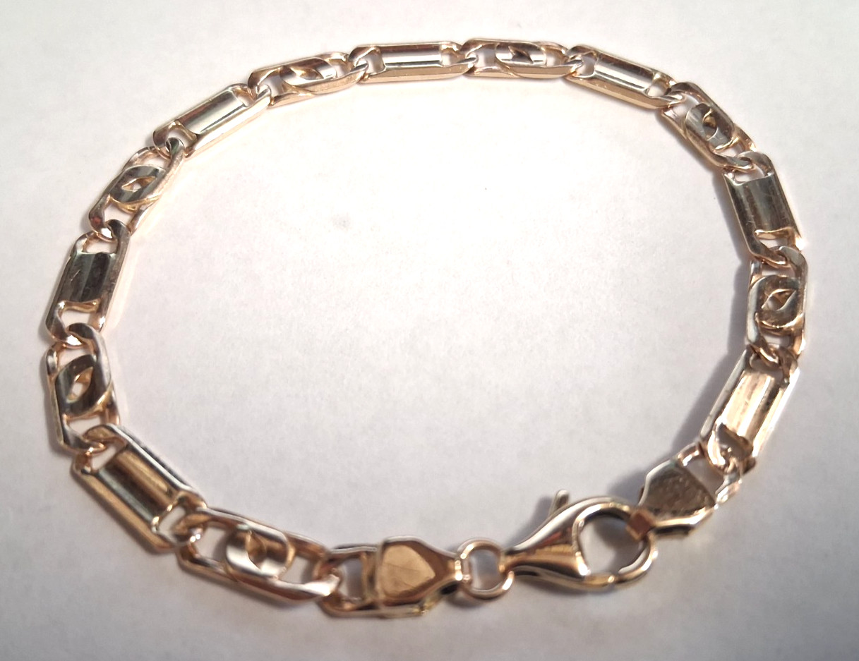 (RI4) 14k Yellow Gold Mariner Bracelet (11.1 Grams) Size 7-3/4″ (5 MM)