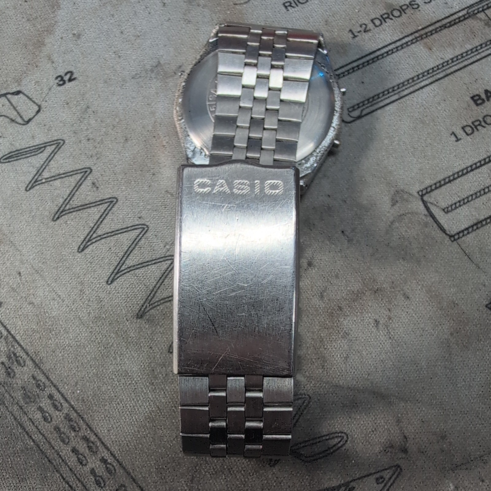 Casio SA-50G Vintage Alarm Chronograph Quartz Slim Watch – Fully Working Used