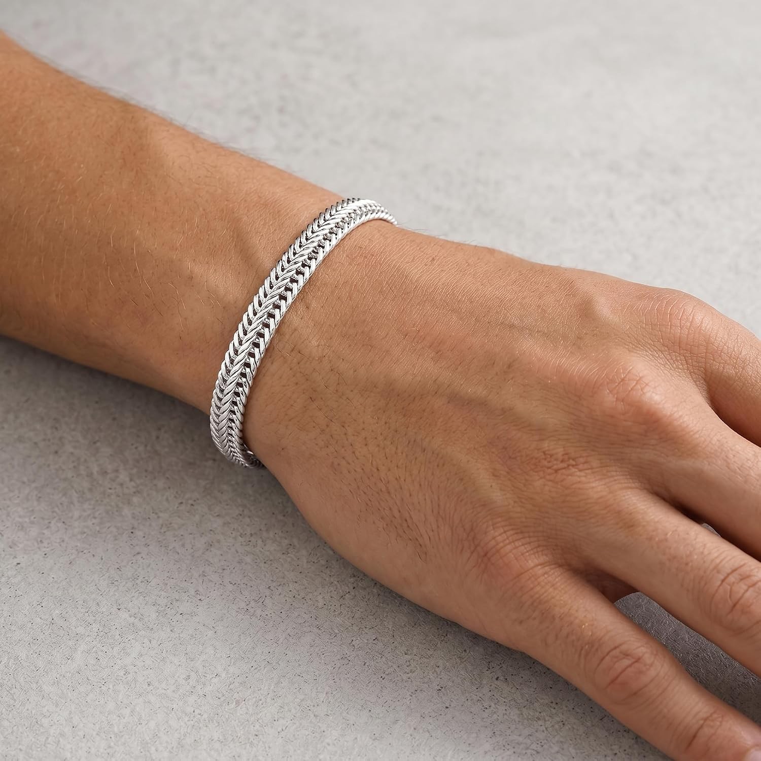 Diamond Cut 925 Sterling Silver Snake Chain Bracelet for Men Size: 6 mm Wide, 7