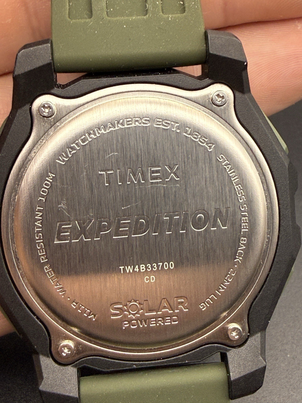 Timex Expedition Ridge Solar Digital Watch Green / Black TW4B33700 100M INDIGLO