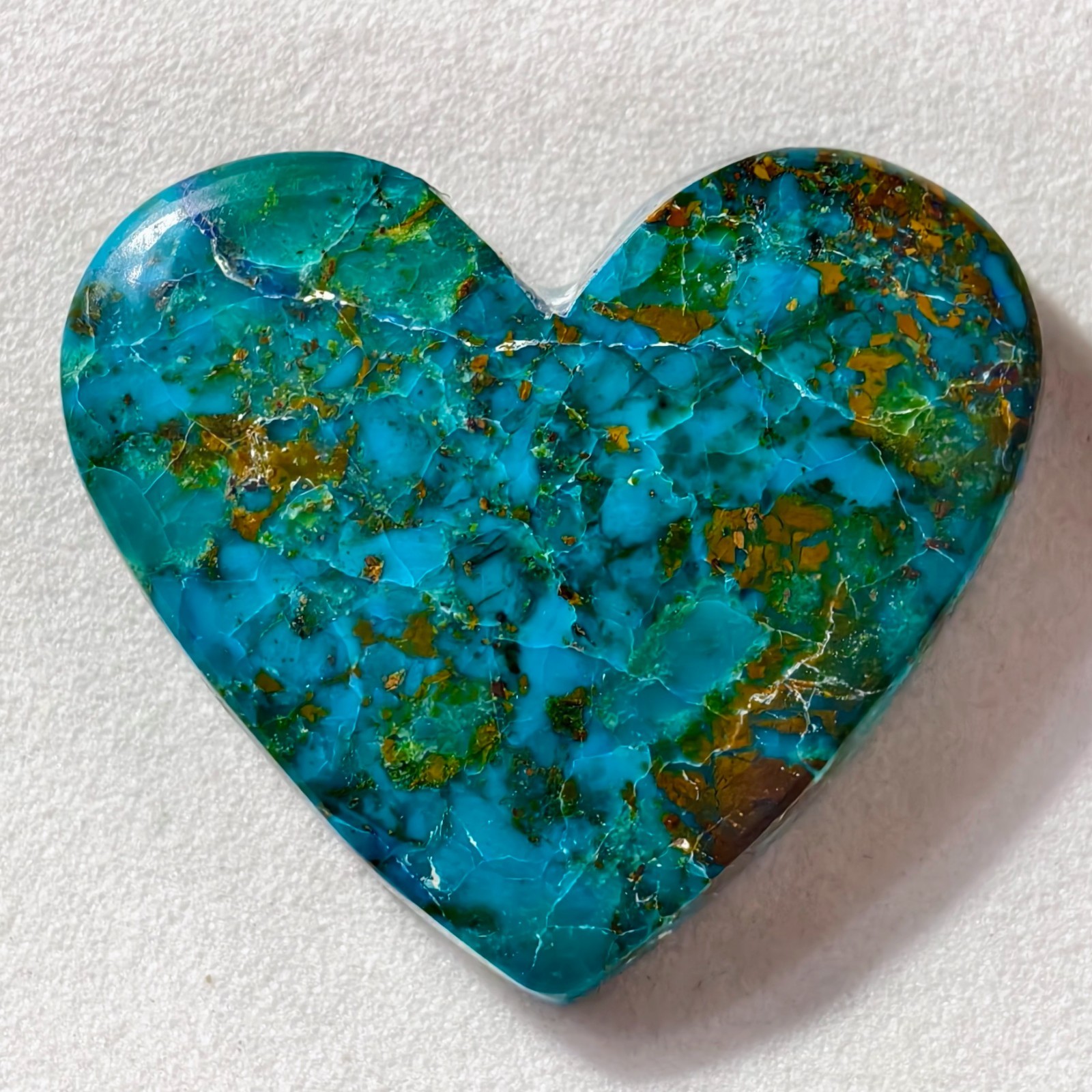 25 Cts Natural Chrysocolla Heart Cabochon Gemstone 23.5x27x5.5 MM