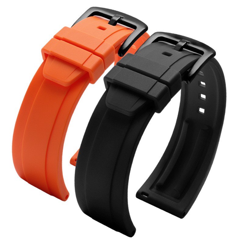 Waterproof Fluororubber Watch Straps Mens Quick Release Diver Band 20 22 24mm