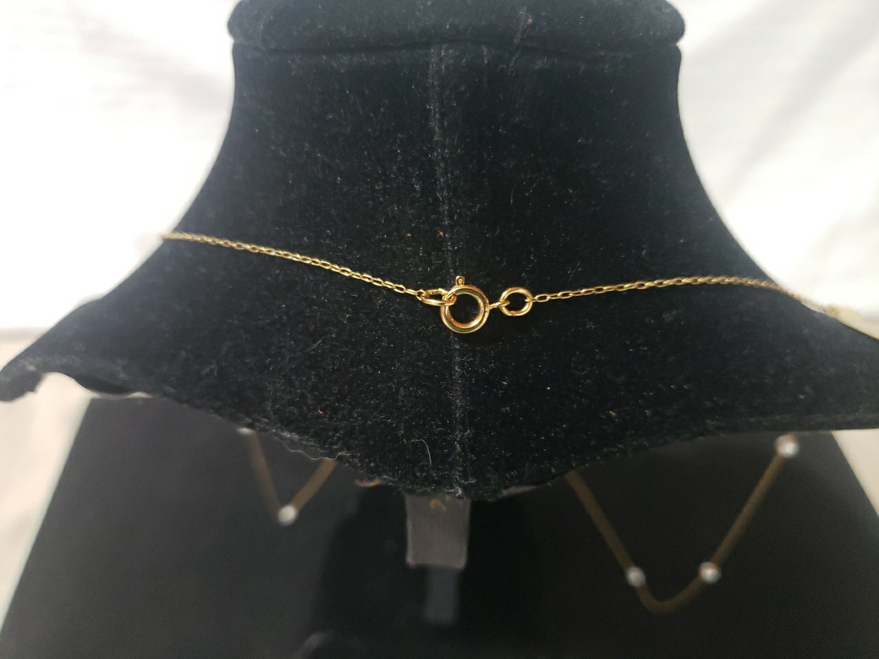 Vintage Gold Filled Station Necklace Faux Pearl Satellite Chain w/ Original Tag