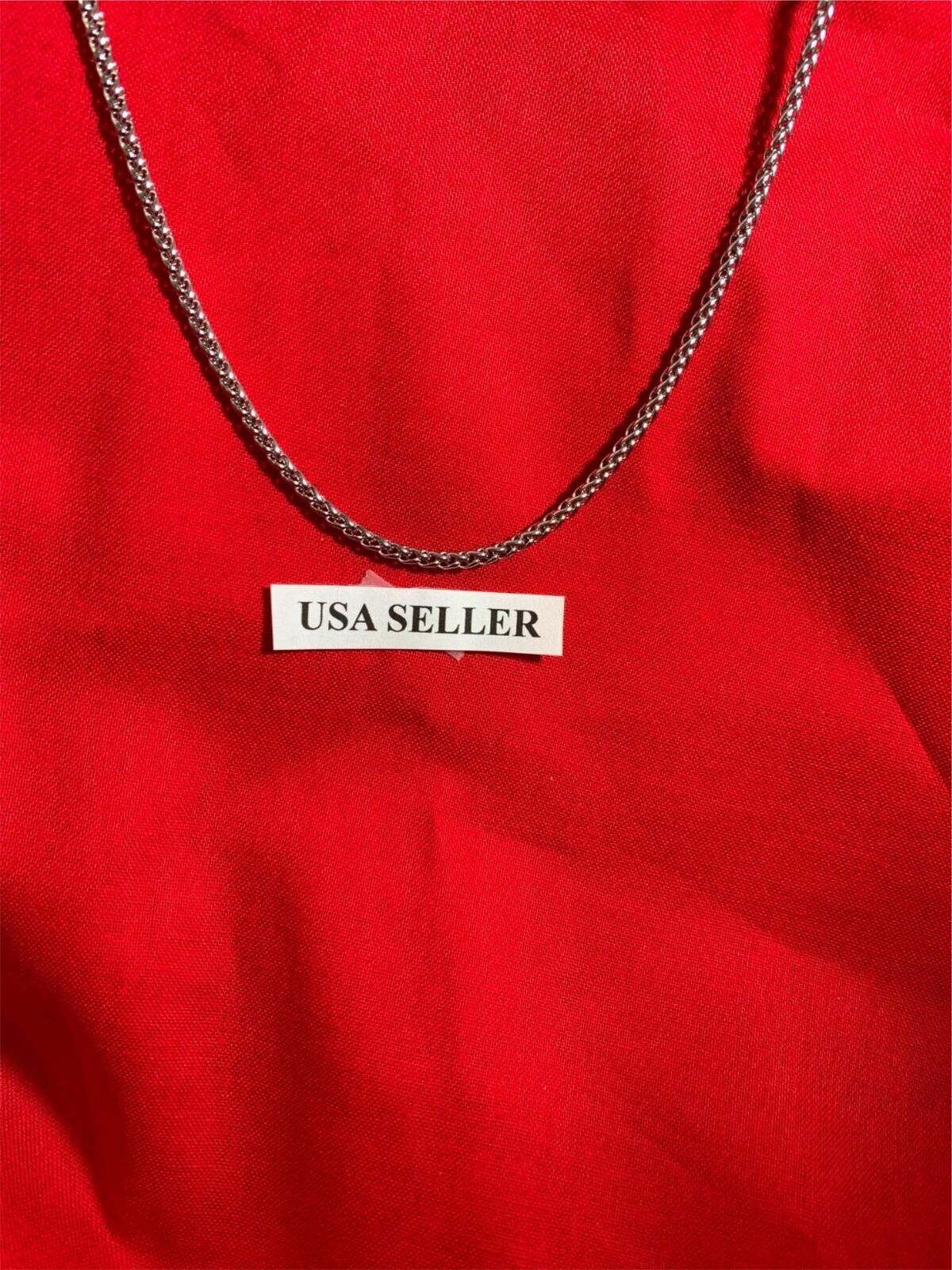 22 inch 3 mm Stainless Steel Braided Wheat Rope Unisex Necklace Chain