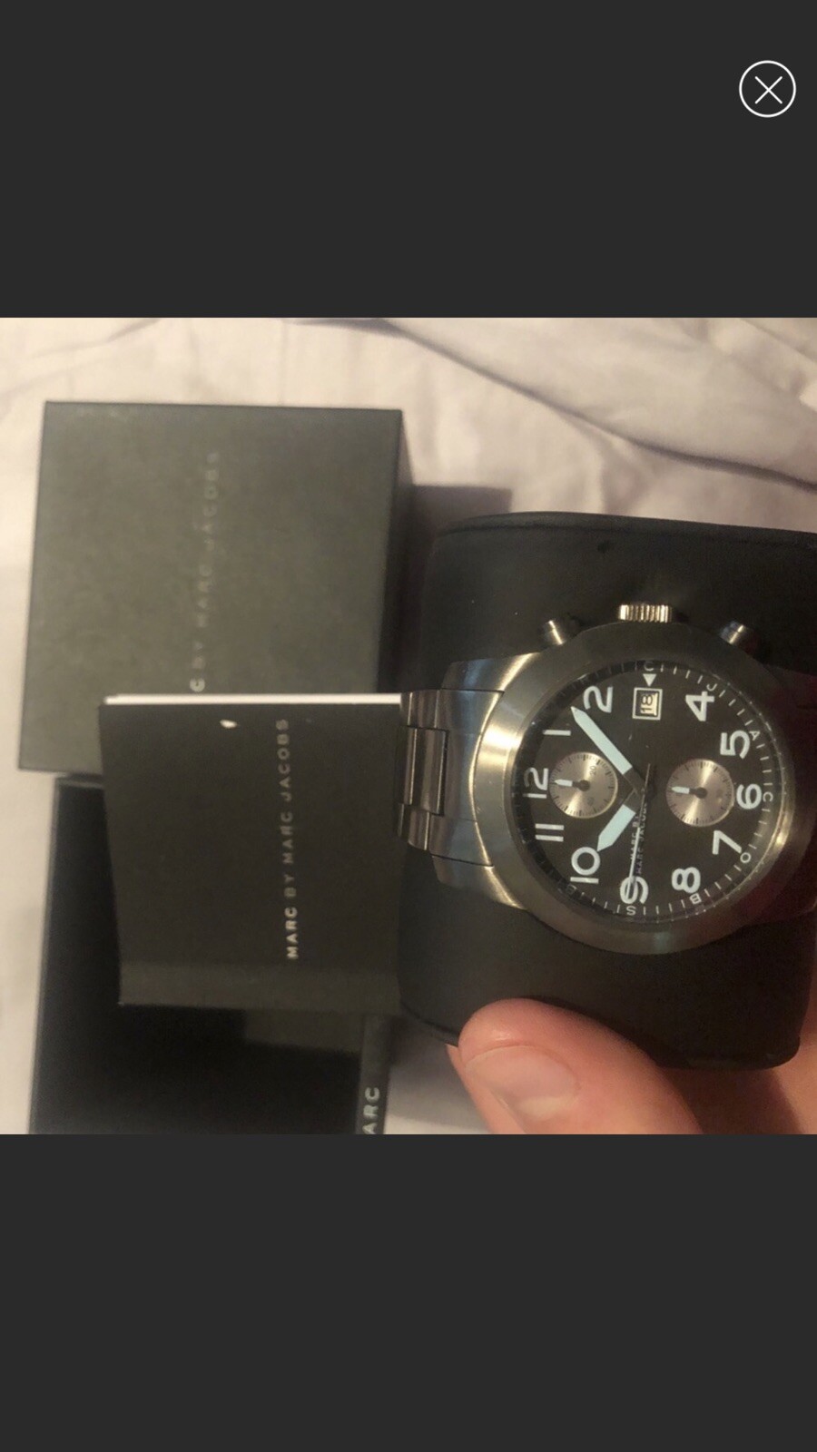 Marc jacobs mbm 5051 gun metal Larry collection
