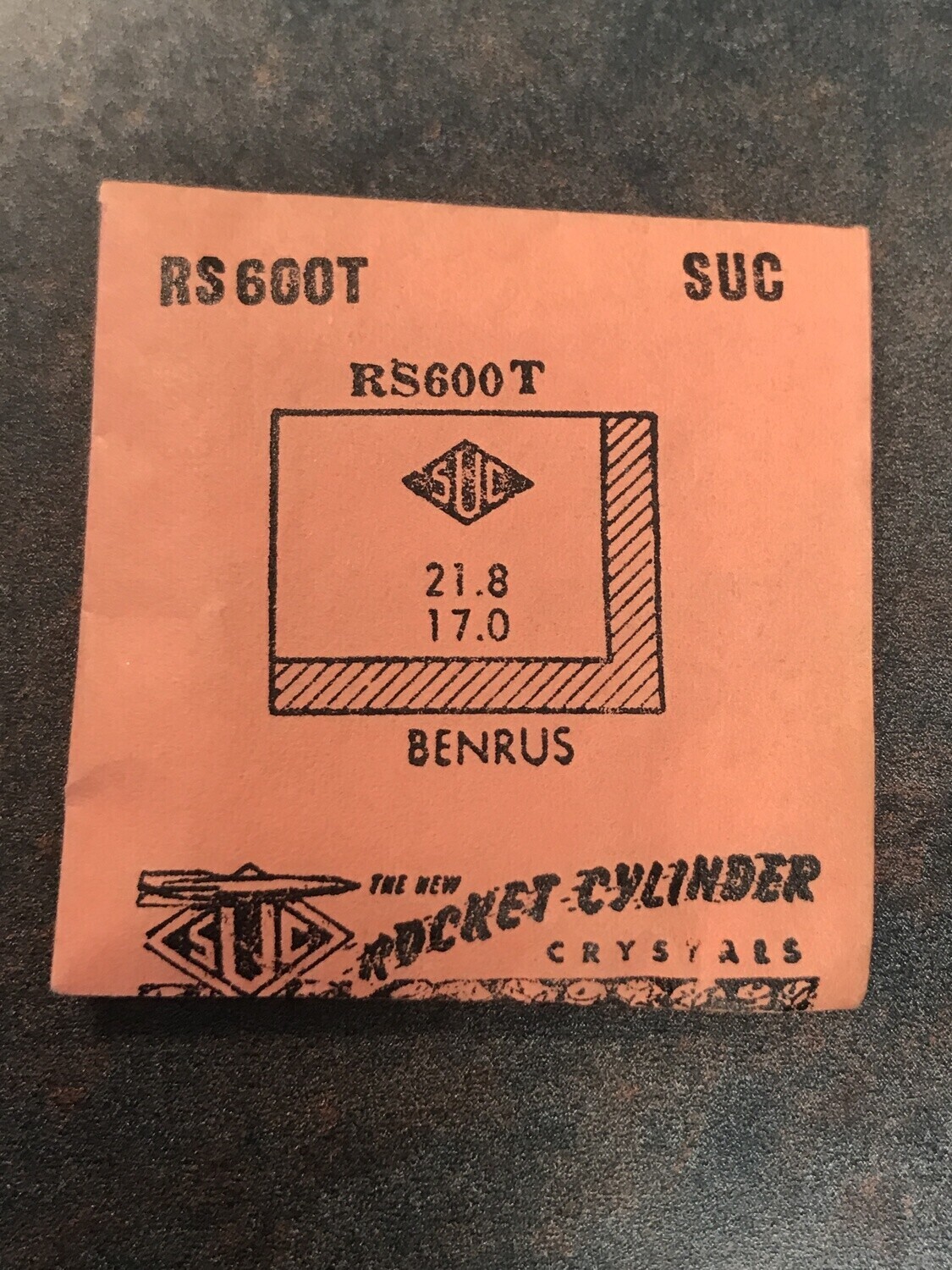 SUC Rocket Crystal RS 600T for BENRUS 21.8 x 17.0mm – New