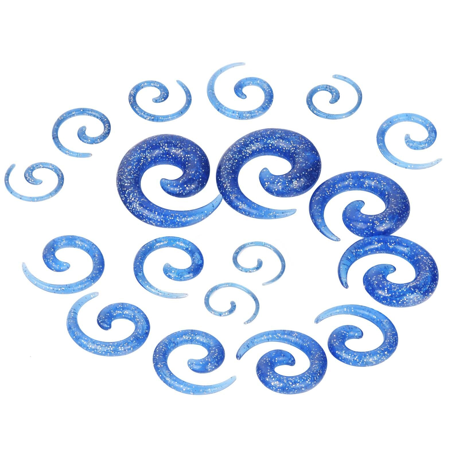 12-18PCS Acrylic Spiral Taper Stretching Kit Ear Gauges Expander Plugs 14G-20MM