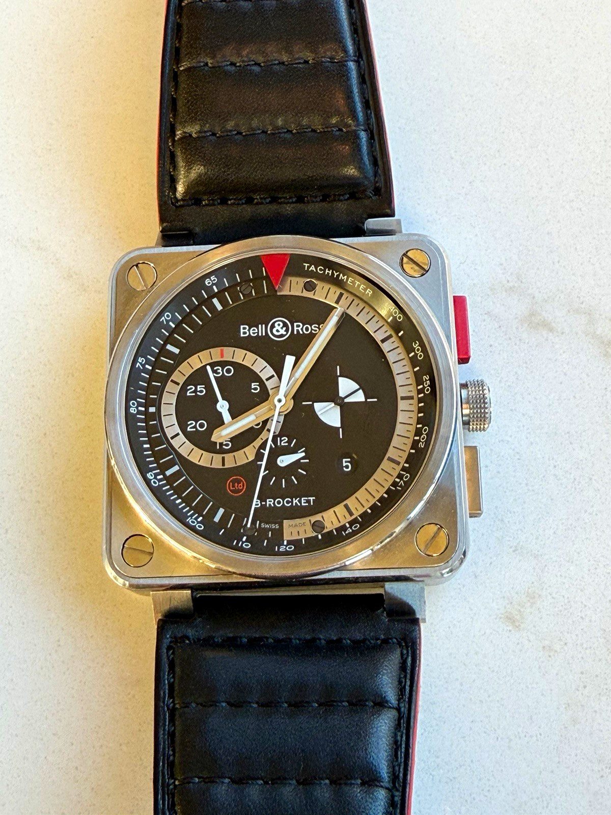 Bell & Ross BR01-94 B-Rocket Auto Chronograph 46mm Square, Box Papers Limited Ed