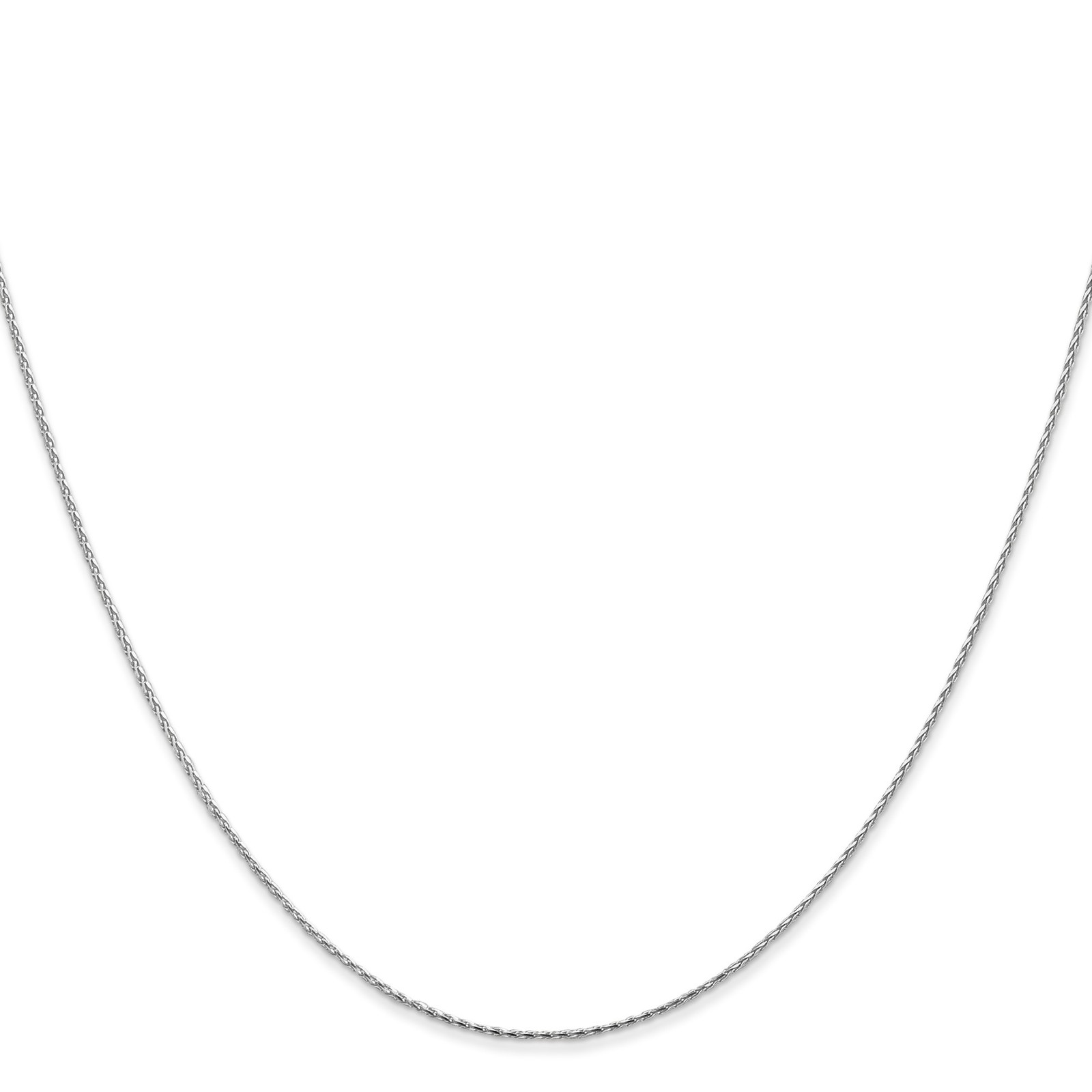 14K White Gold 0.8mm Spiga (Wheat) Chain Necklace 14-30 Inch Mens Womens