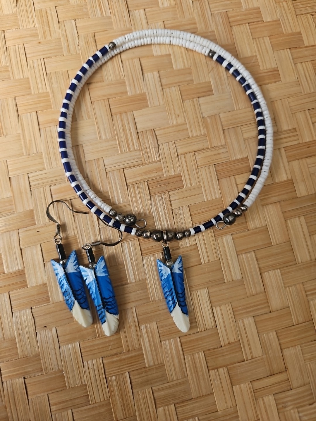 HANDMADE CARVED WATER BUFFALO BONE FEATHER EARRINGS ALASKA BONEYARD COLLECTION