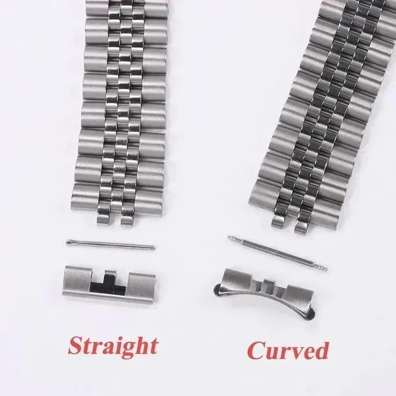 Stainless Steel Watch Band Adapter Curved End Connector 18mm 20mm 22mm